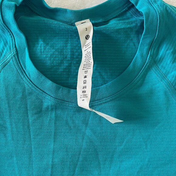 NWT Lululemon Swiftly Tech Long Sleeve T-Shirt Turquoise Tide - Picture 4 of 8